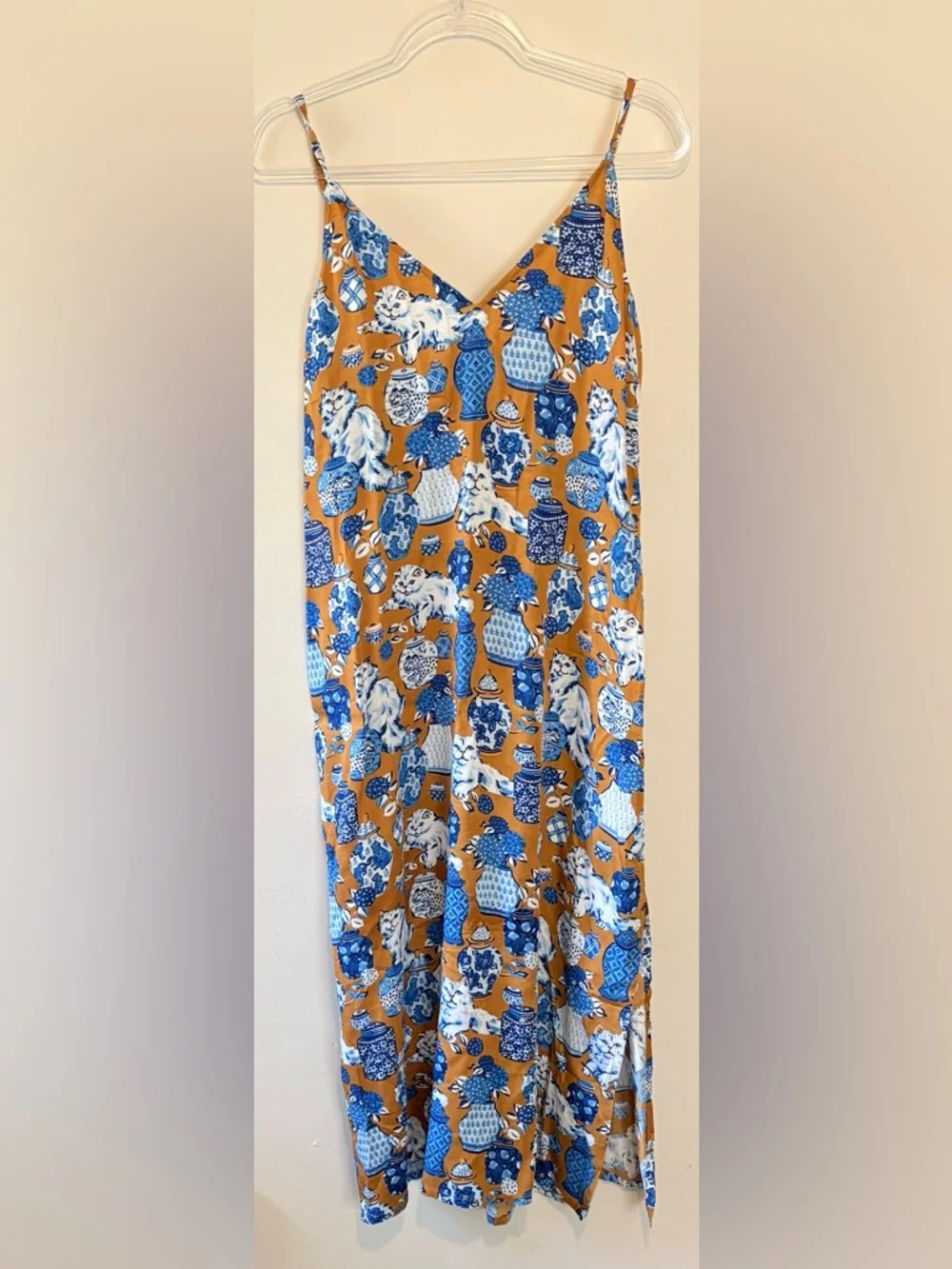 Printfresh chic to sleep nightgown in tobacco fancy cat print - Picture 5 of 9
